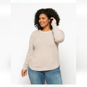 PINK CLOVER Nickole Textured Sweater beige plus size 3x